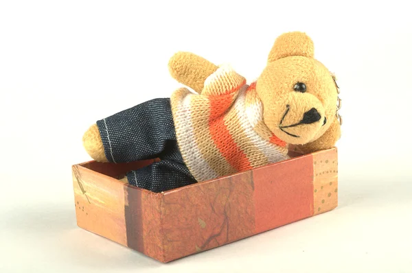Teddy bear ih pole - dárek pro den svatého Valentýna — Stock fotografie