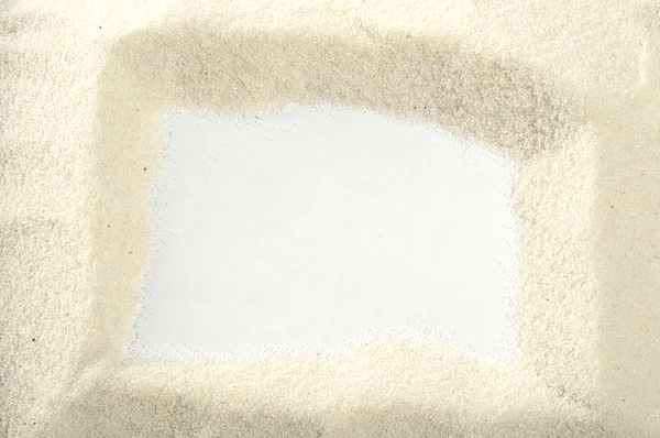 Пустая рамка на песке — стоковое фото