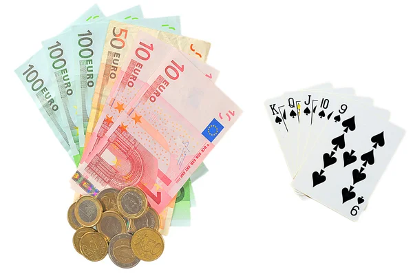 Euro para poker ödül olarak — Stok fotoğraf