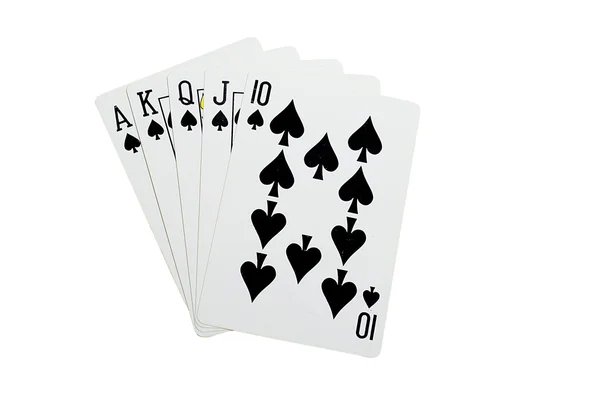 Royal flush spades for poker — Stock Photo, Image