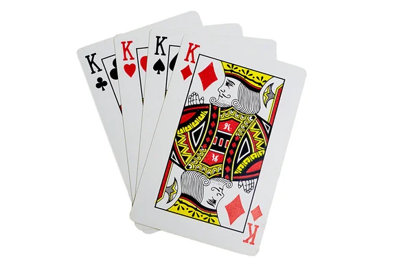 Quads of king for poker — Stock Photo, Image