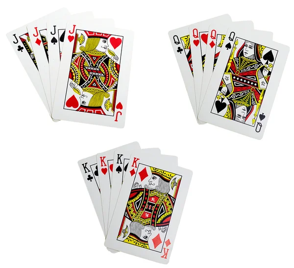 Classic playing cards - quads — Stock Photo, Image