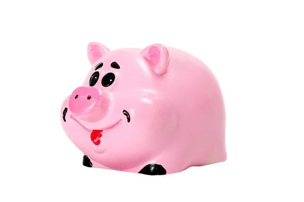 Pink pig - moneybox for money — Stock Photo, Image
