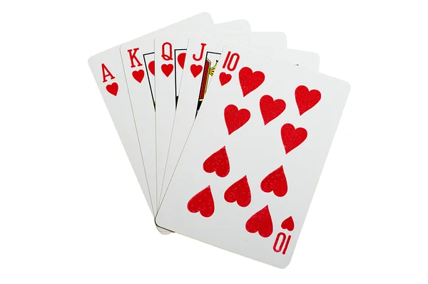 Royal flush hearts for poker Royalty Free Stock Images