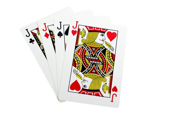 杰克玩扑克游戏的方形字体 图库照片