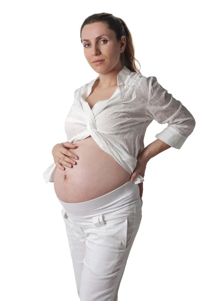 可爱的怀孕妇女的肖像 — 图库照片