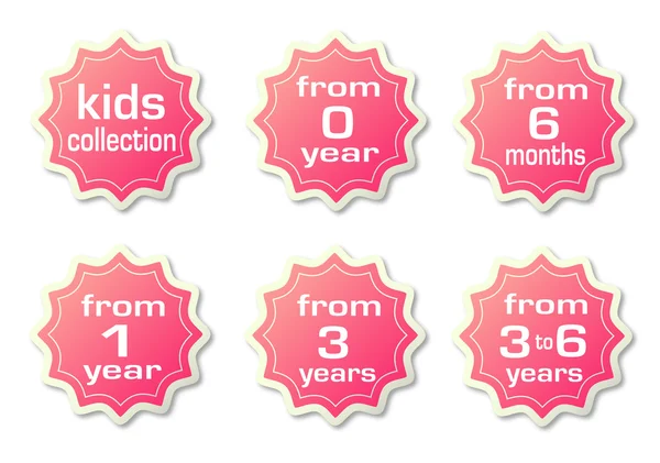 Etiqueta rosa para productos infantiles — Archivo Imágenes Vectoriales