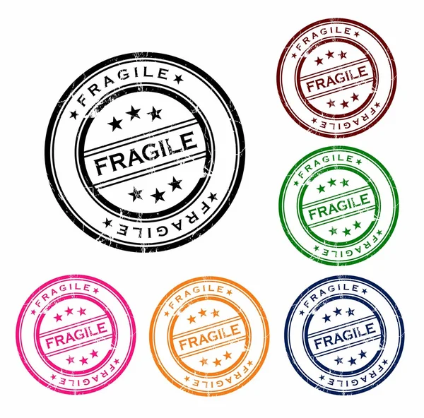 Grunge timbre de bureau avec le mot fragile — Image vectorielle