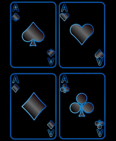 Neon-Casino-Karten — Stockvektor