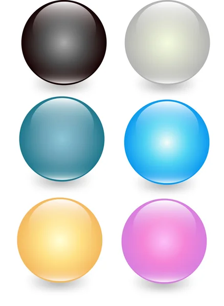Conjunto de bola de cristal translúcido, vector en capas — Vector de stock