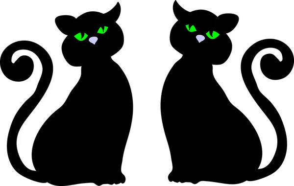 Schwarze Katzen — Stockvektor