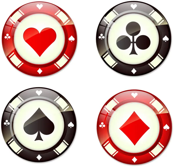 Poker chips — Stock Vector