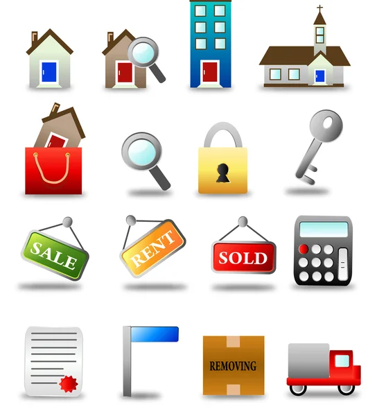 Set di icone immobiliari — Vettoriale Stock