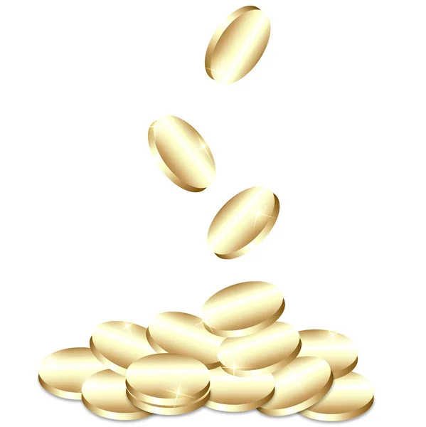 Tło. góry złote monety — Wektor stockowy