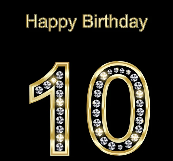 Boldog születésnapot 10 — Stock Vector