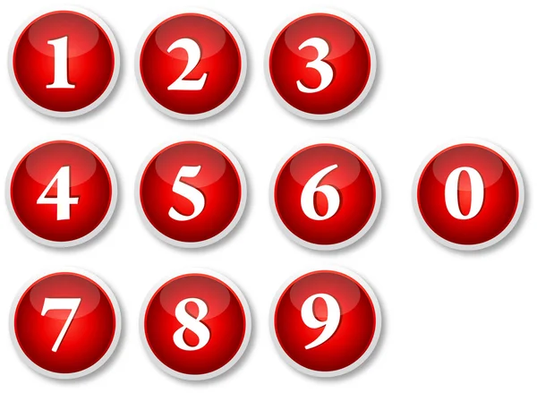 Numbers Buttons — Stock Vector