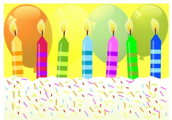 Candele di compleanno su sfondo colorato — Vettoriale Stock