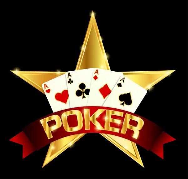 Poker gold star — Stock Vector