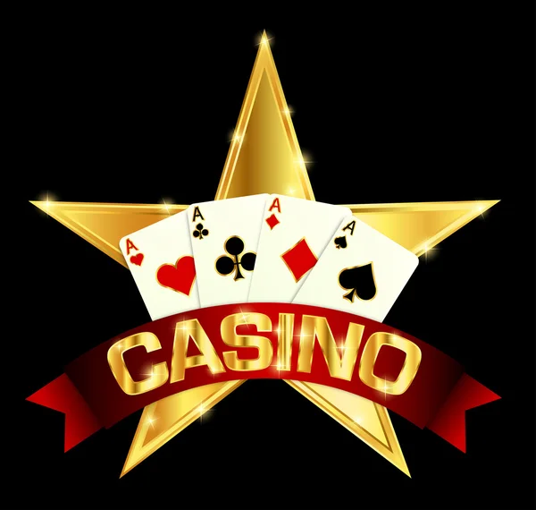 Casino estrela de ouro — Vetor de Stock