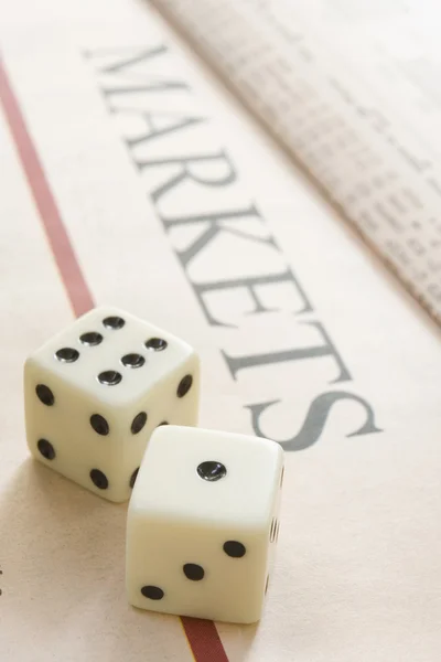 Dice on a paper — Stock Photo, Image