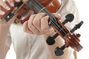 Teenage girl playing Viola clipart