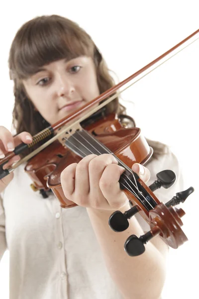 十几岁的女孩演奏中提琴 — 图库照片