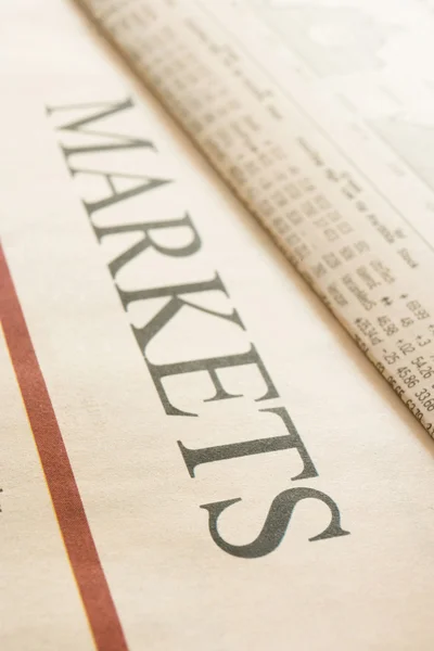 Schlagzeilen an den Märkten — Stockfoto
