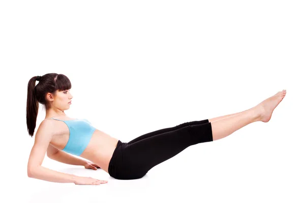 Woman doing fitness exercises — Stock Photo, Image