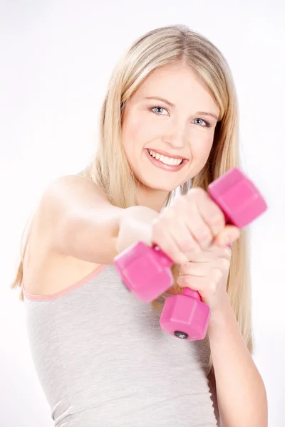 Mujer fitness feliz — Stockfoto