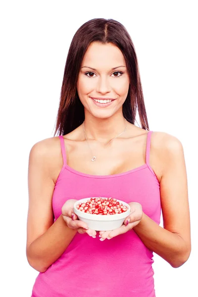 Woman and fruit — Stock Photo, Image