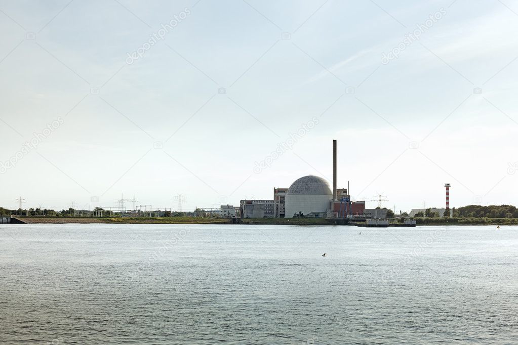 Nuclear plant near river