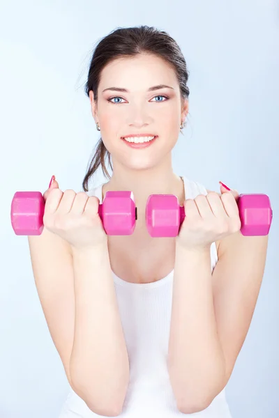 Donna che fa esercizi di fitness — Foto Stock