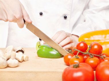 Chef preparing salad clipart