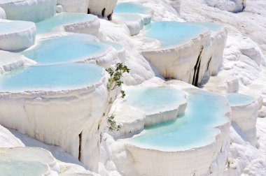 mavi su Traverten havuzları, pamukkale, Türkiye