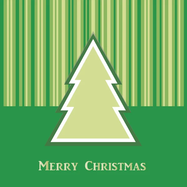 Grüne Weihnachtskarte mit Baum — Stockvektor