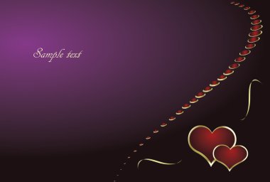 Valentine´s card with purple background