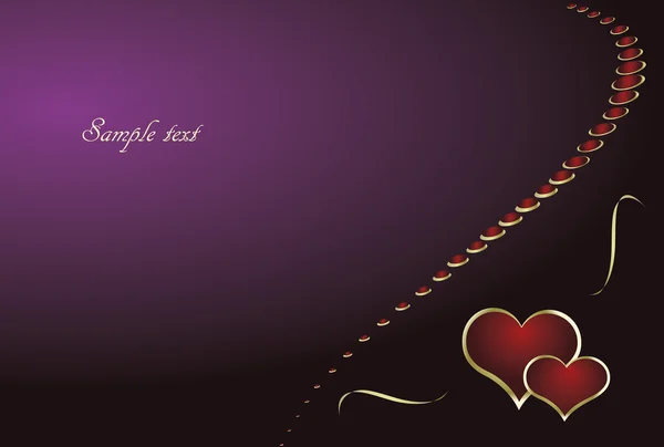 Valentine´s card with purple background — Stockový vektor