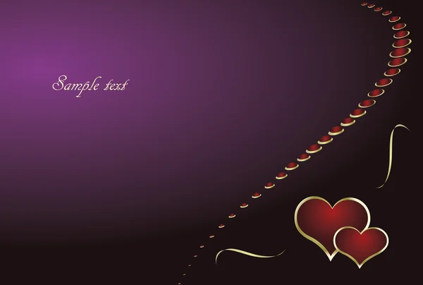 Carte de Saint-Valentin avec fond violet — Image vectorielle