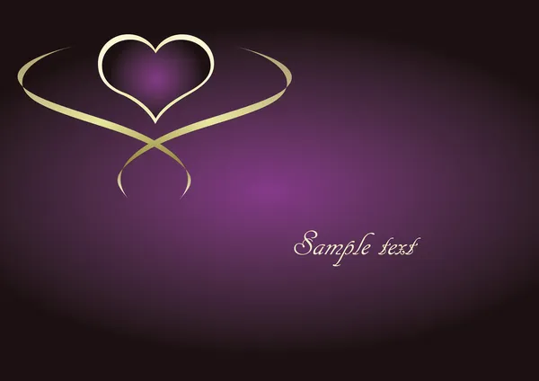 Fond violet avec coeur violet — Image vectorielle