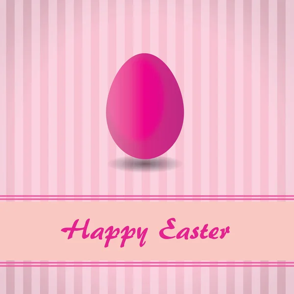 Rózsaszín csíkos háttér és a rózsaszín húsvéti tojás — Stock Vector