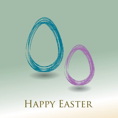 Two silhouettes Easter eggs clipart