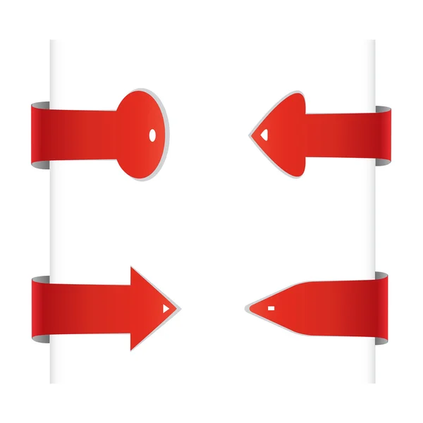 赤いラベルと矢印矢印 — ストックベクタ