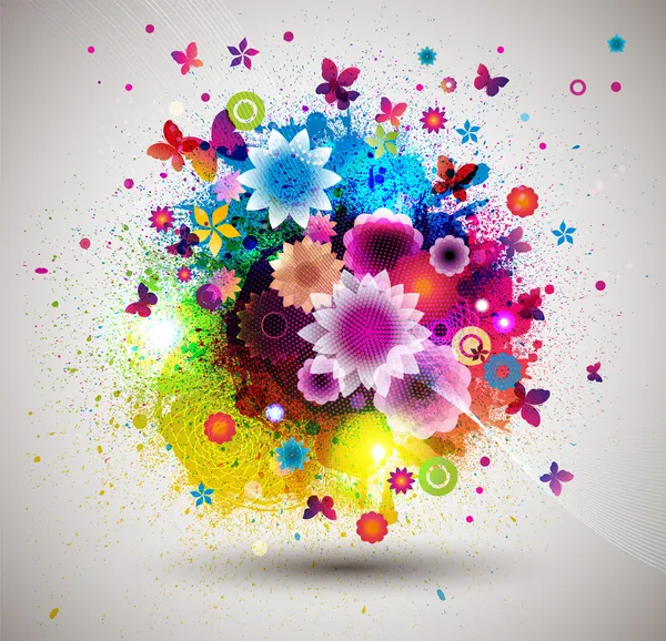 Bouquet floral Grunge — Image vectorielle