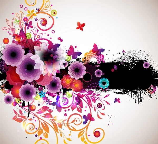 Grunge fond floral. — Image vectorielle