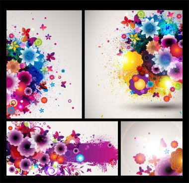 Flower spring Background set. clipart