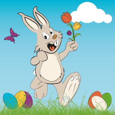 Cute easter bunny clipart