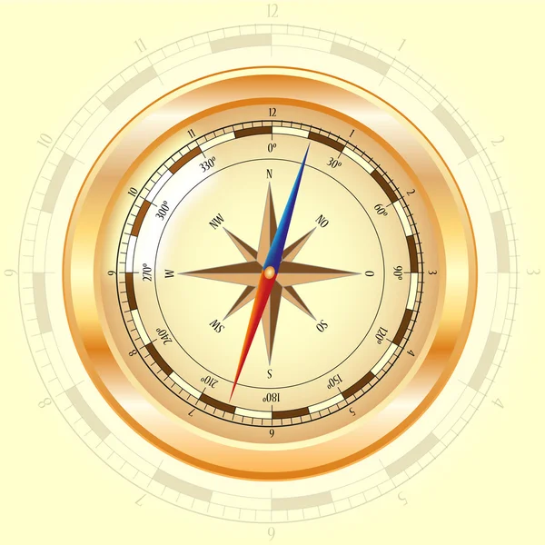 Zlatého kompasu — Stockový vektor