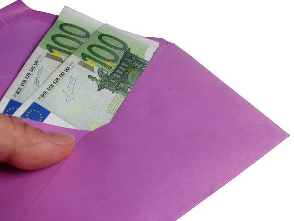Money in the pink envelope — Stock Photo, Image