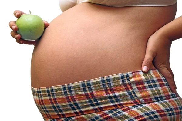 Zwangerschap en apple — Stockfoto