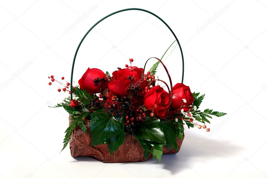 Basket with roses